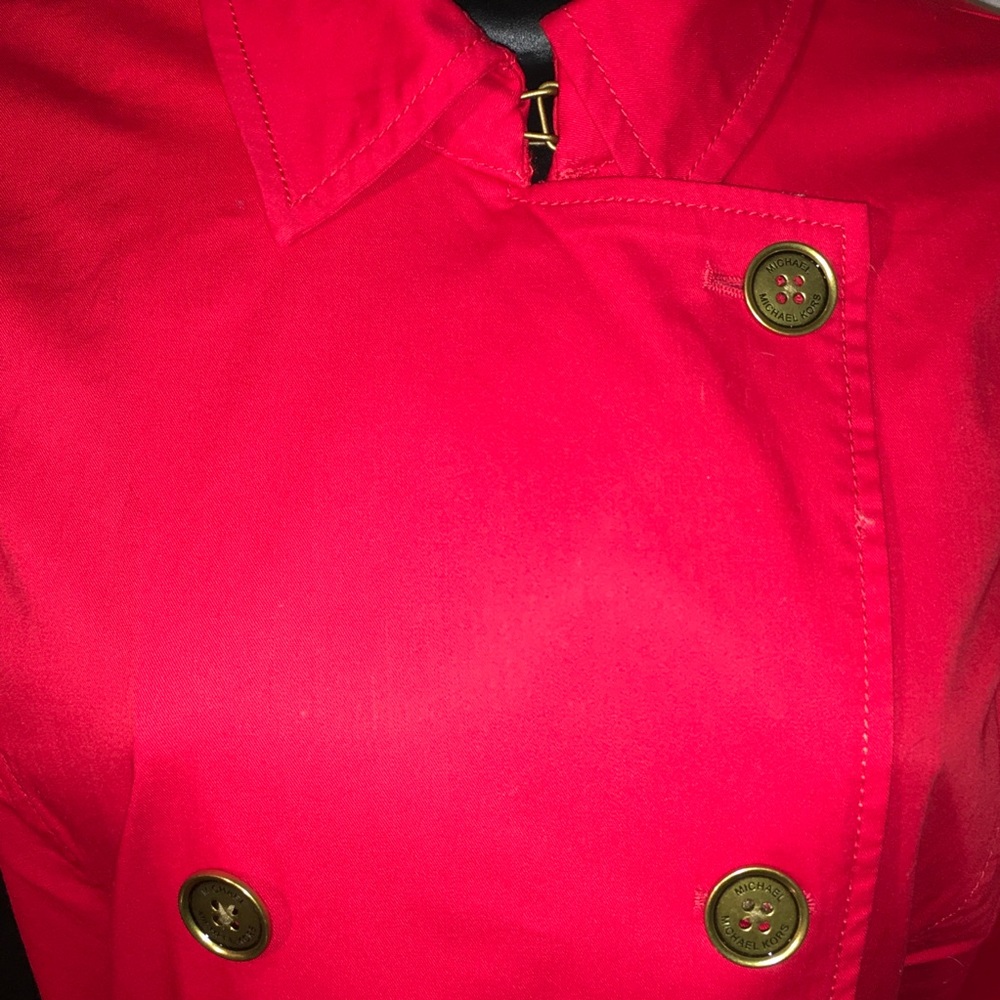 Michael Kors Red Trench Coat with Belt Size S - Picture 6 of 8